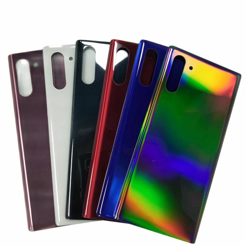 For SAMSUNG Galaxy Note10 Back Cover Glass Case For Galaxy Note 10 Plus 10plus Note10+ N975F N970 Battery Rear Cover + Adhesive