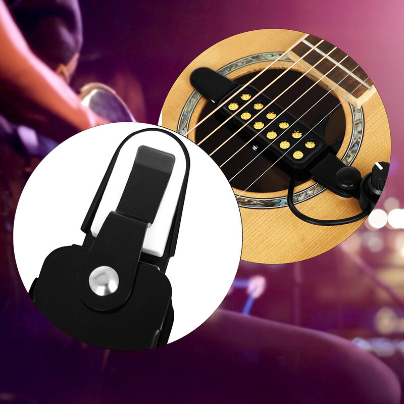 Pickup gitar profesional, 12 lubang Volume dapat disesuaikan Amplifier transduser bagian & Aksesori Gitar