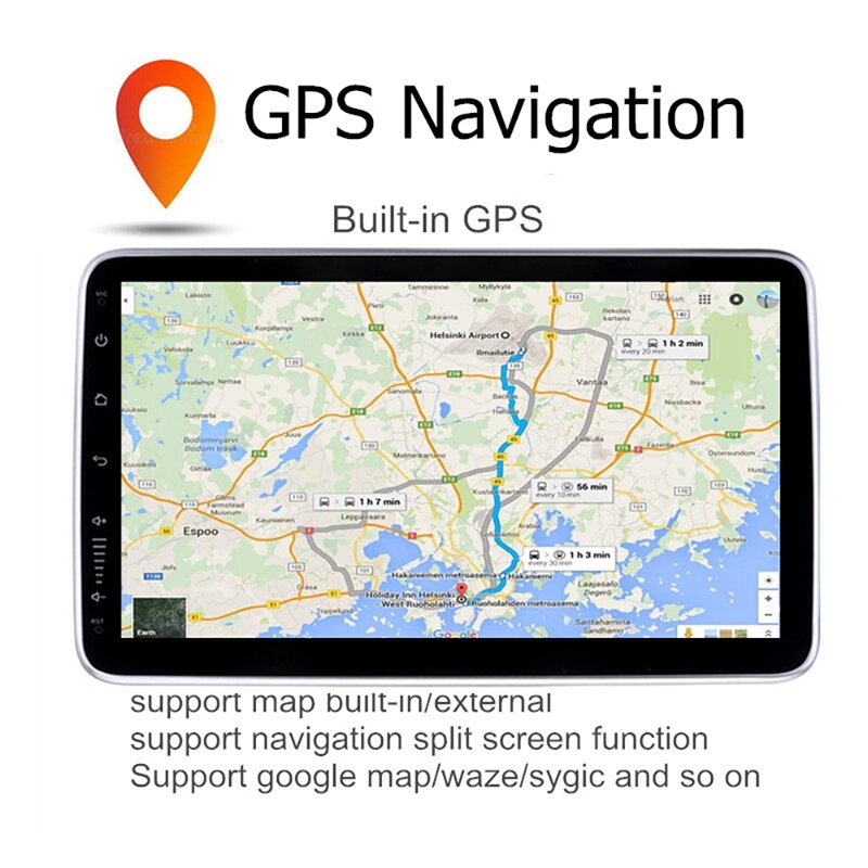 Radio con GPS para coche, reproductor Multimedia con Android 10,1, 9,1 pulgadas, 1DIN, rotación de 360 grados, pantalla ajustable, Wifi, Bluetooth