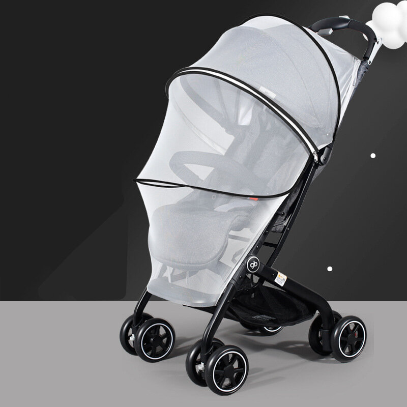 Zipper Type Baby Stroller Mosquito Net Pram Accessories Summer Breathable Insect Shield Mesh Carriage Full Cover Mosquito Net