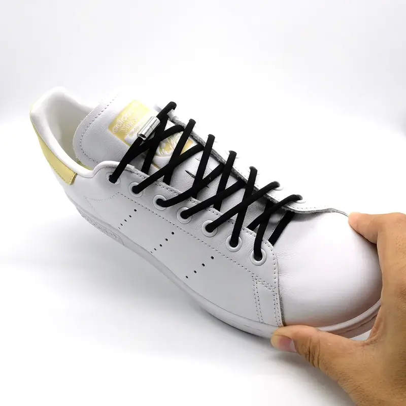 Tali Sepatu Tali Sepatu Setengah Lingkaran Elastis Tanpa Dasi untuk Anak-anak dan Tali Sepatu Dewasa untuk Sneakers Tali Sepatu Kunci Logam Malas Cepat