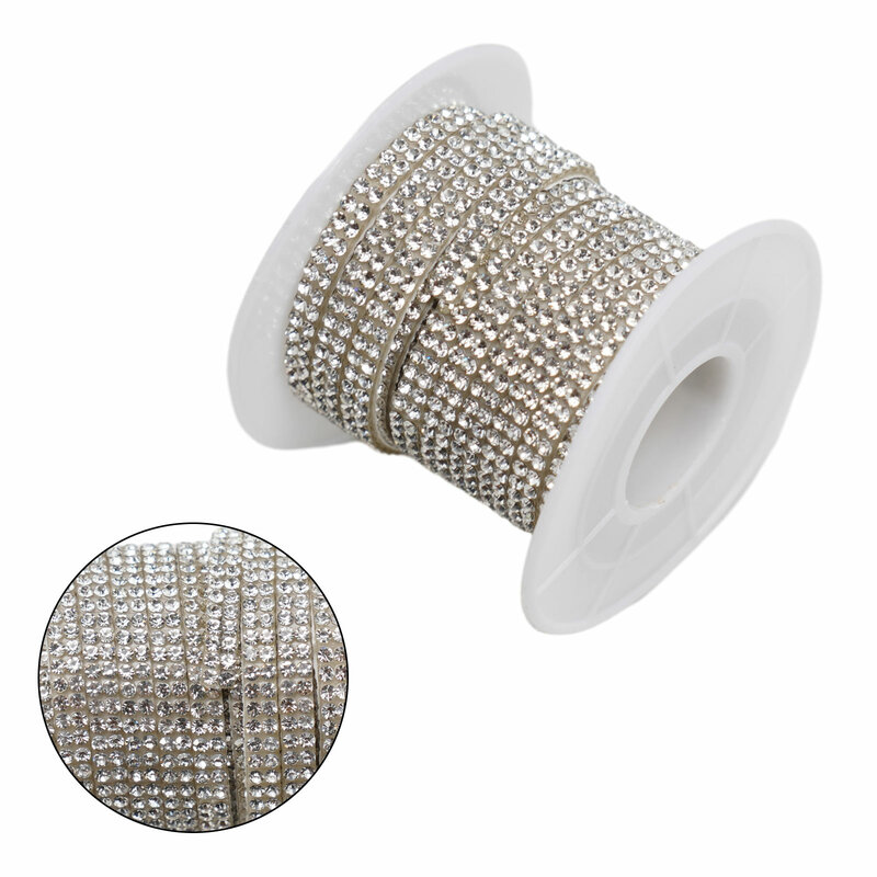 Naklejka z kryształkami cyrkonie diamentowa wstążka elastyczne elastyczny miękki paski uniwersalne wodoodporne 1 rolka 4.5 metrów