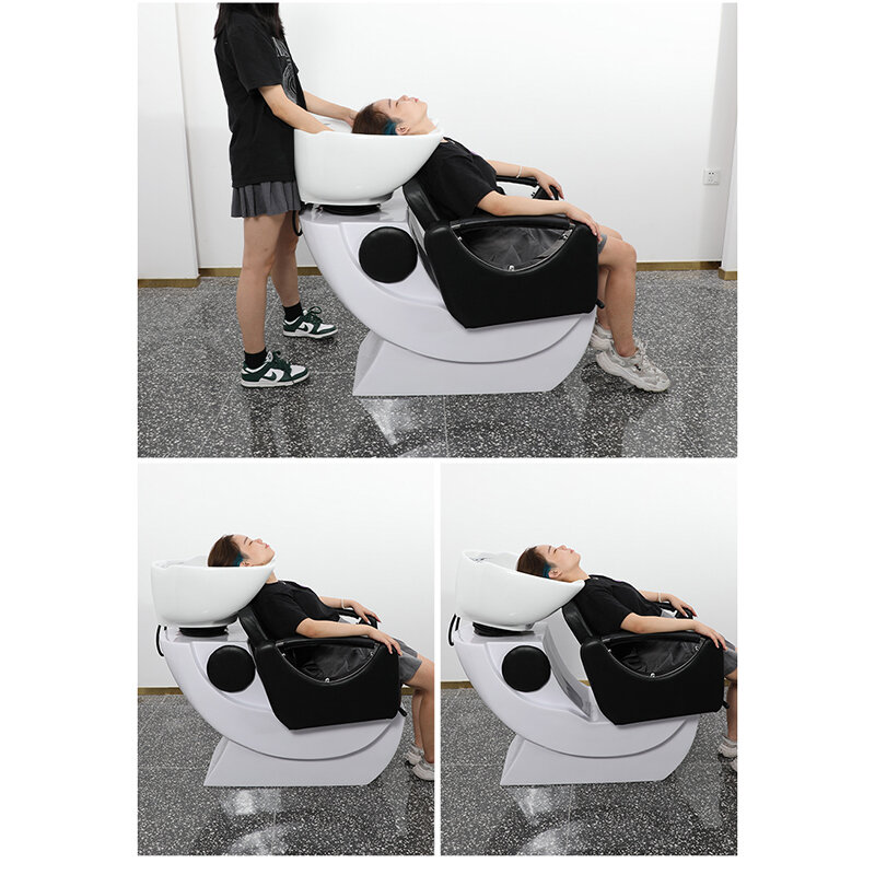 Toko tukang cukur sampo cuci rambut nyaman, kursi kepala sampo Spa perlengkapan wastafel penyesuaian tempat tidur dewasa Cama De Champu furnitur Salon