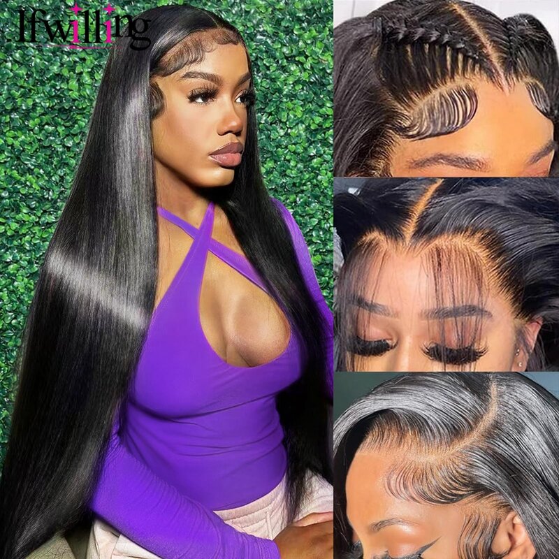 Straight Lace Front Wigs Human Hair Pre Plucked 180 Density 13x4 HD Lace Frontal Wigs with Baby Hair Glueless Human Hair Wig
