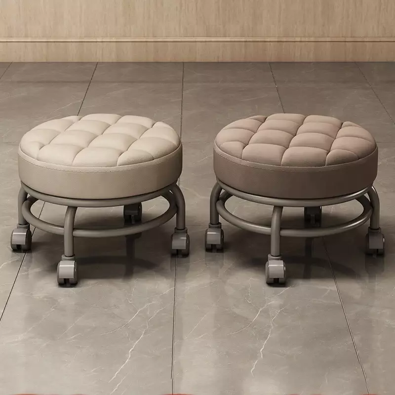Salon mała gra koło pasowe okrągły stołek nowoczesne krzesło do pedicure Patio niskie stołki skórzane paznokcie wygodne buty stołek podnóżek biurowy