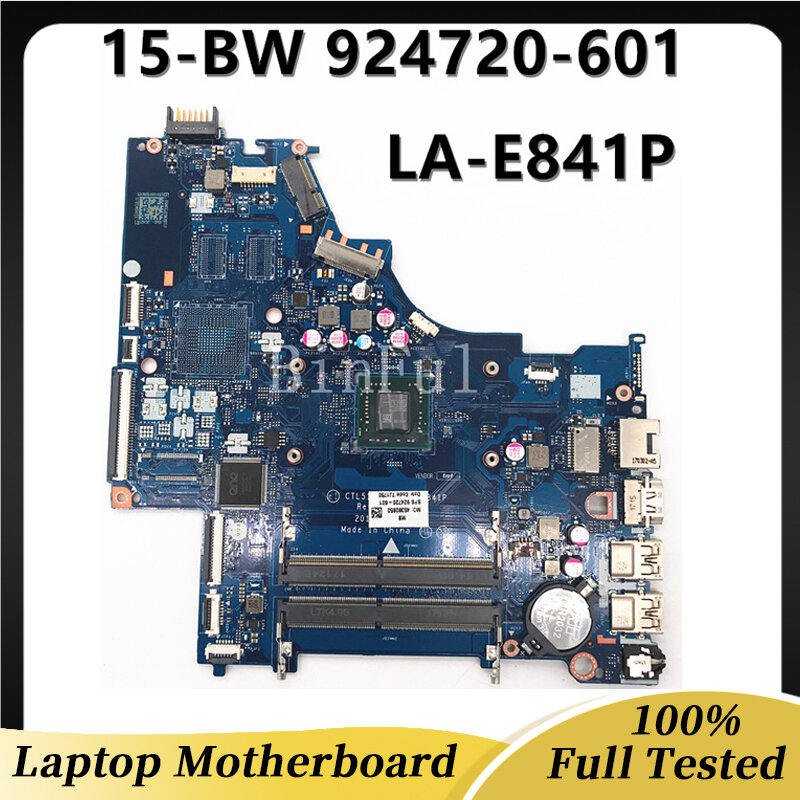 HPラップトップ用マザーボード,100%,完全な作業well,924720-001, 924720-601, 924720-501,15-bw,ctl51,ctl53,LA-E841P