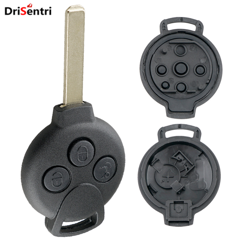 Car Key Shells 3 Buttons Car Remote Key Shell Case Replacement Fit for Fortwo 451 2007-2013 / Mercedes-Benz Smart