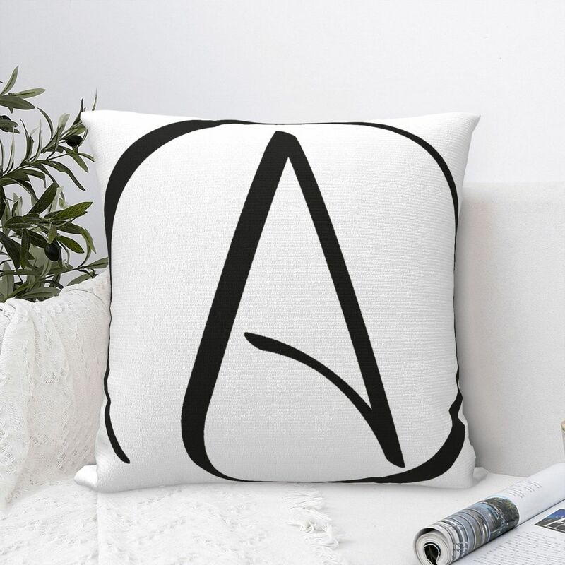 Квадратная подушка Atheist с символом атеизма для дивана