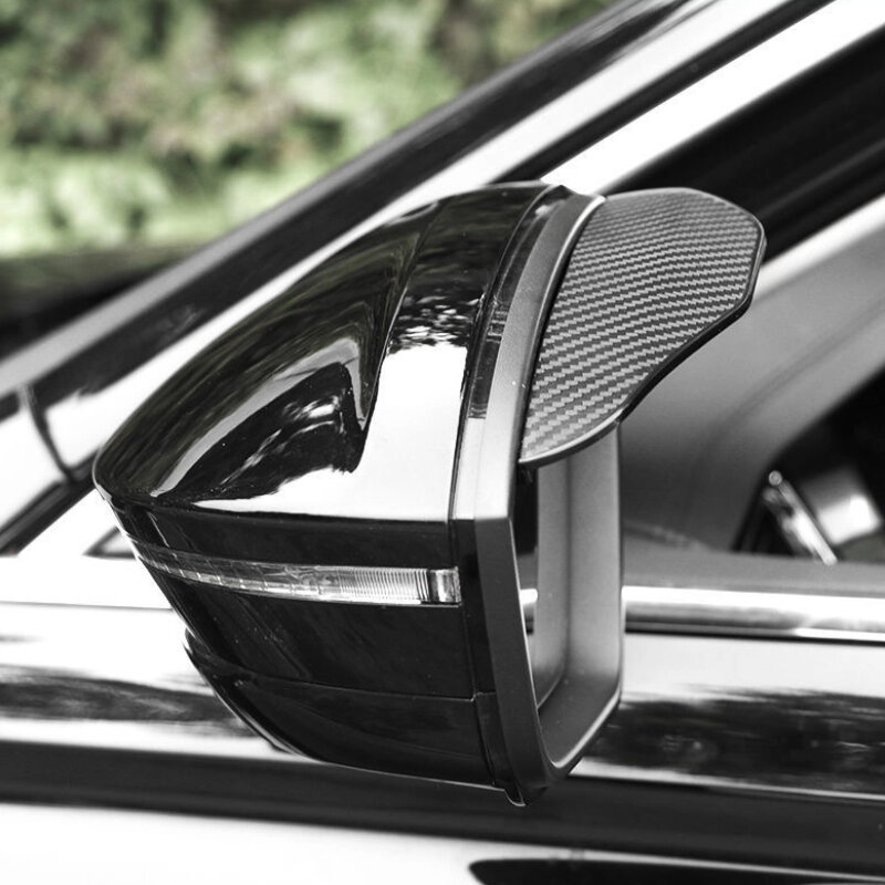 Espelho Retrovisor Do Carro De Fibra De Carbono, Viseira De Sobrancelha De Chuva, Snow Sun Visor Cover, Acessórios para espelho de carro