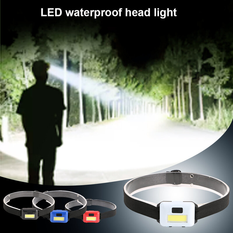 Farol impermeável COB LED, Mini Head Light, 3 modos de iluminação, Farol para acampamento ao ar livre, Emergência, Caminhadas, Pesca