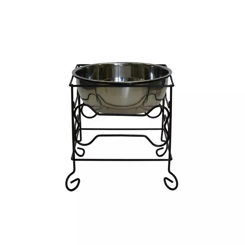 YML Wrought Iron Stand with Single Stainless Steel Feeder Bowl