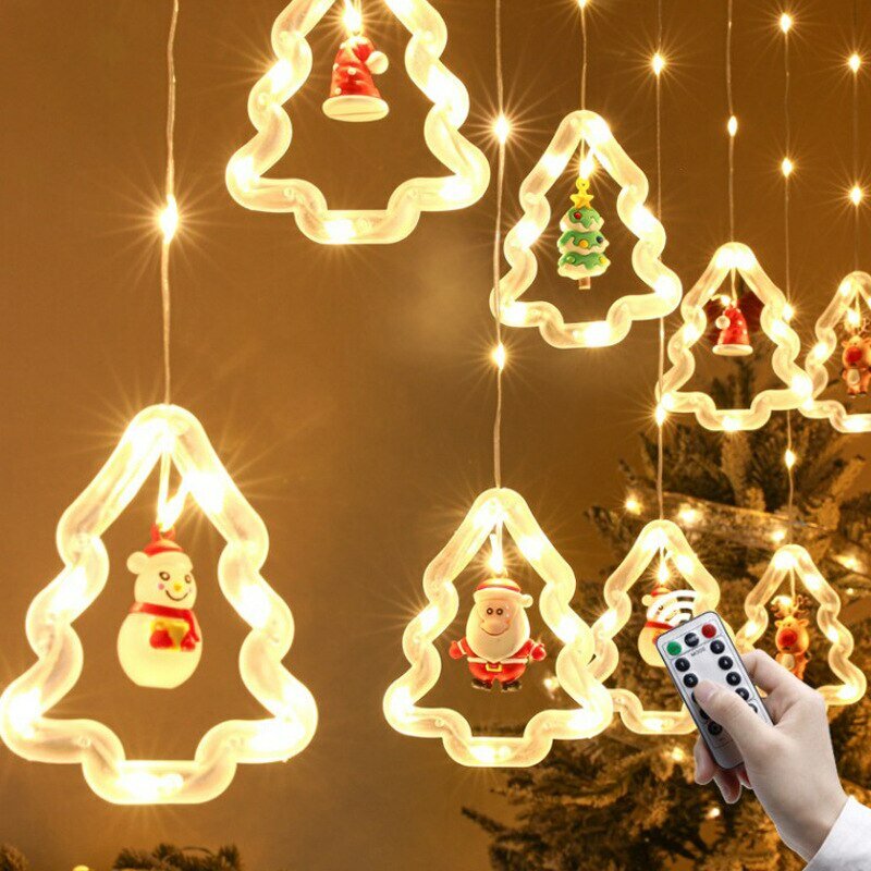 크리스마스 소원 공 LED 요정 커튼 라이트 스트링 웨딩 홀리데이 화환 램프 홈 룸 파티 장식 Navidad