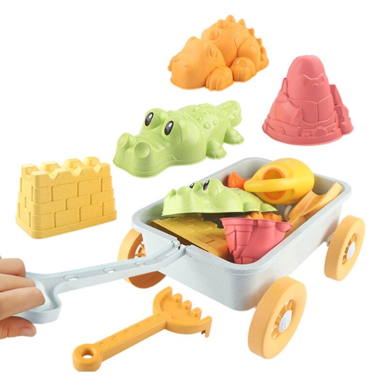 Gadget di sabbia forniture da spiaggia giocattolo per bambini carrello secchio pala rastrello veicolo