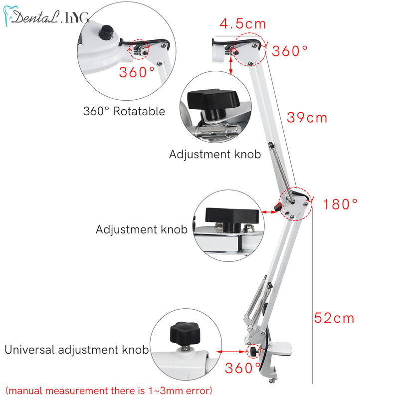 120LED ใหม่แว่นขยาย LED แว่นขยายสำหรับเครื่องเชื่อมเหล็กแว่นขยาย Loupes โคมไฟ/Skincare เครื่องมือความงาม