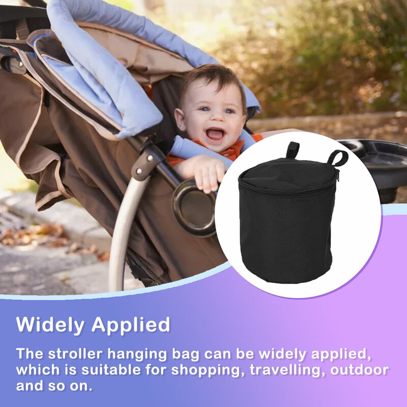 Trolley Hanging Bag Stroller Basket Mummy Pouch with Zipper Holder