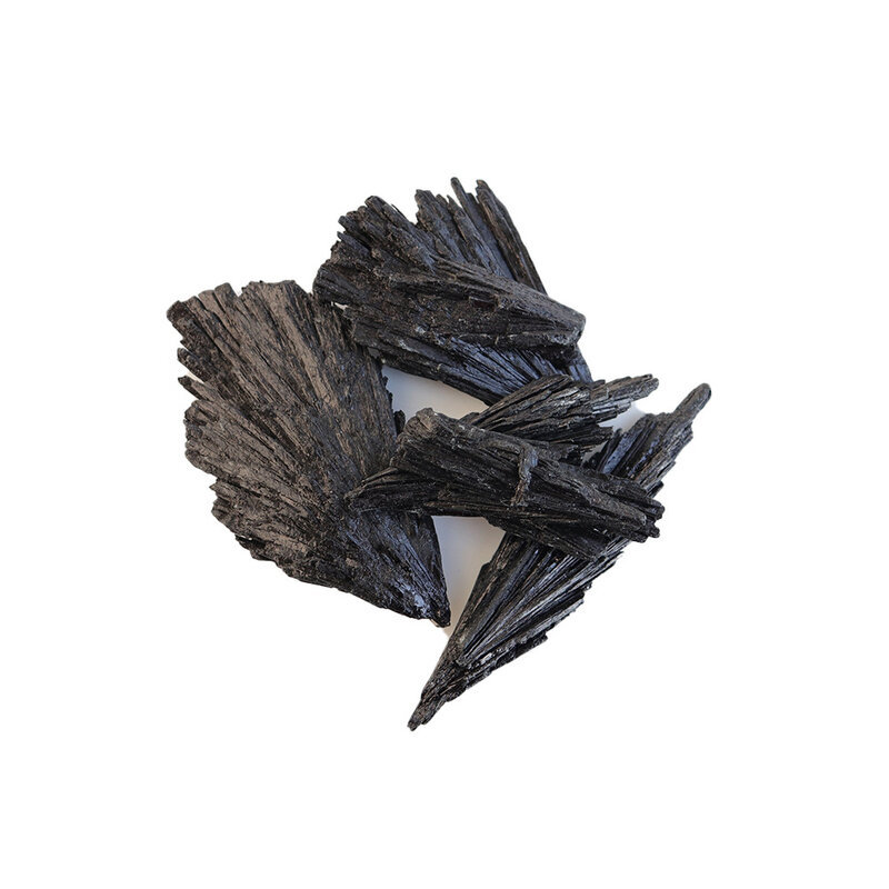 Aterramento pedra Raw Kyanite preto-Raw Kyanite - Kyanite - Black Kyanite lâminas-proteção-Alinha Chakra pedra