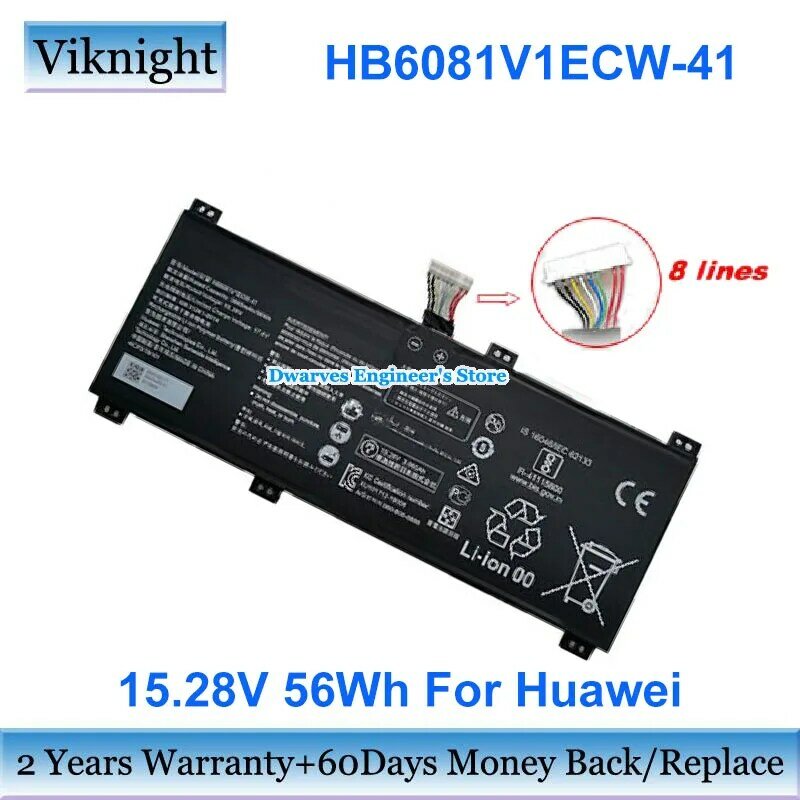 Genuine 15.28V 3665mAh 56Wh Battery HB6081V1ECW-4 for Huawei HBL-W19/W29 HLY-W19RP MagicBook Pro 10210U 2020 MateBook D 16 V700
