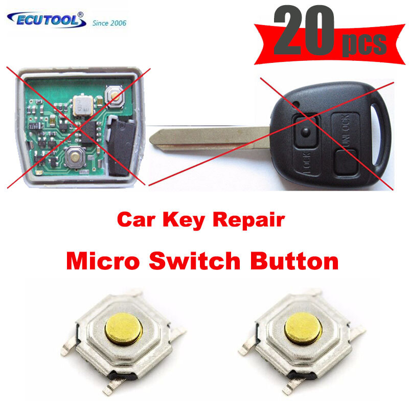 Reemplazo de botón de Micro interruptor remoto de coche para TOYOTA AVENSIS YARIS MR2 RAV4 CELICA Key Fob Repair