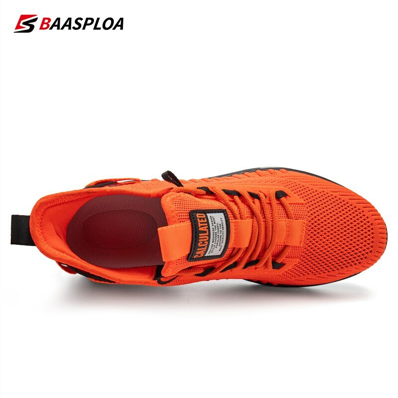 Baasploa 2023 New Men Sneaker Comfortable Knit Walking Shoes Breathable Fashion Sneaker Anti-Slip Shock-Absorbing Casual Shoes