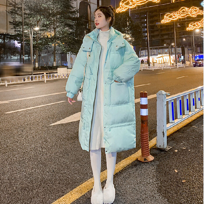 따뜻한 화이트 오리털 후드 패딩 재킷 여성용, 패션 숙녀 블랙 화이트 코트 2022 겨울 신상품