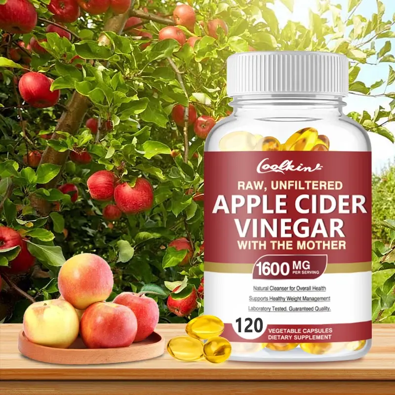 Cápsula de vinagre de sidra de manzana, suplemento de 1600 mg, gestión del peso Natural y el metabolismo