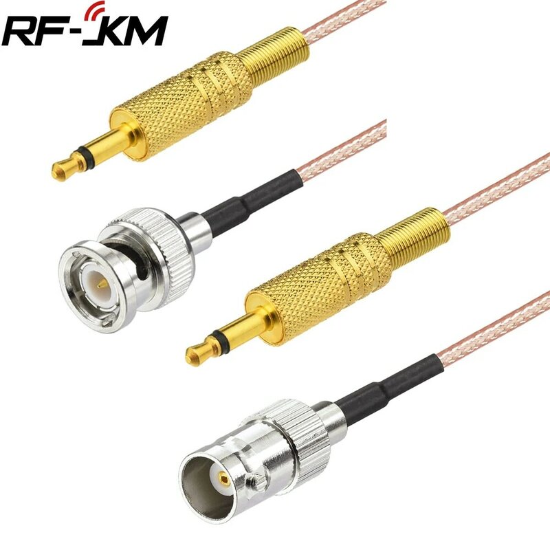 BNC Male Female to 3.5mm 1/8” Mono TS Male Plug Stereo Adapter Coaxial Power Audio RG316 Cable for Shortwave Radio