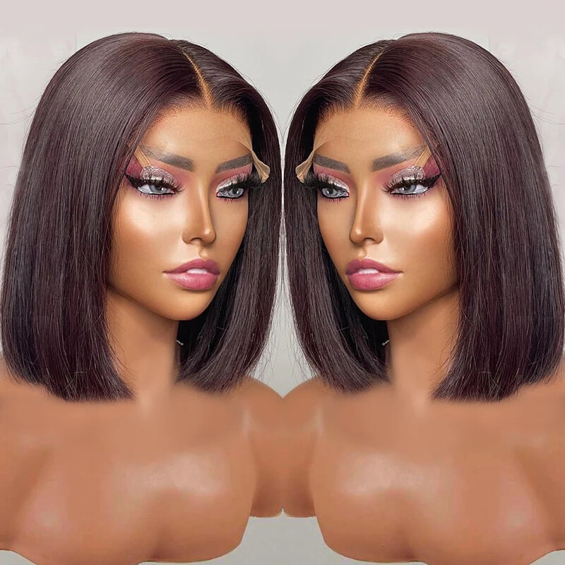 Short Bone Straight Bob Wig Lace Front Wigs Human Hair Brazilian 13x6 Closure 13x4 HD Lace Frontal Wig For Women Pre Plucked
