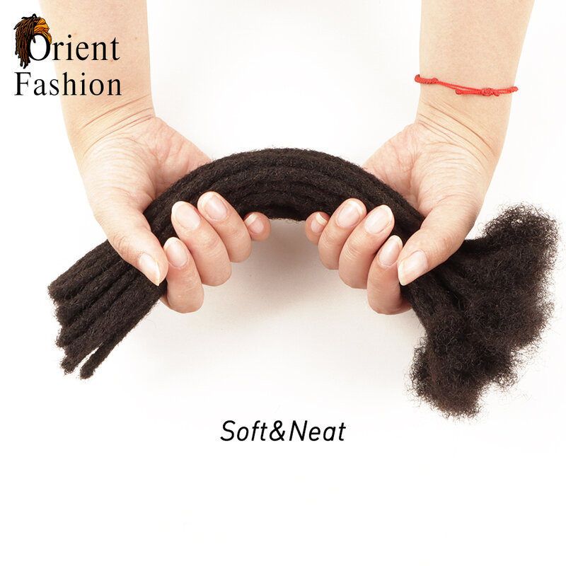 Orientfashion-extensiones de cabello humano 100% para hombre y mujer, rastas ajustadas y baratas de 0,4 de ancho, se pueden teñir 10/20 hebras