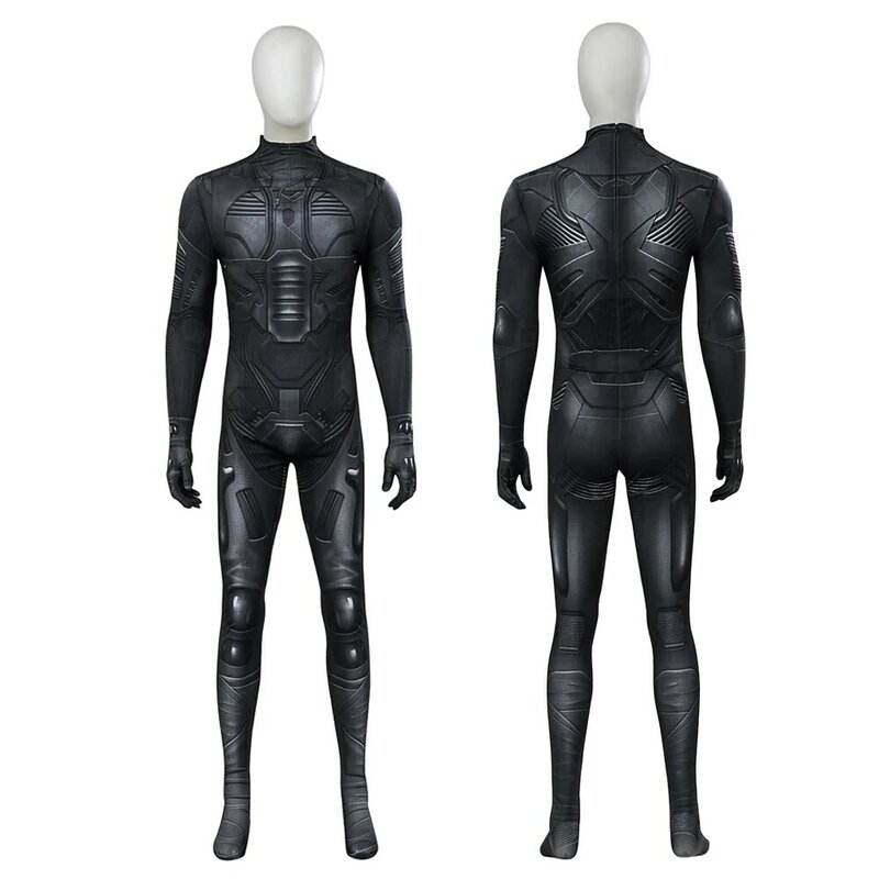 Paul Atreides Chani Role-Playing Costume Sand Dune Role-Playing Costume 3D Printing Zentai Tight Fitting Jumpsuit Black Suit Men