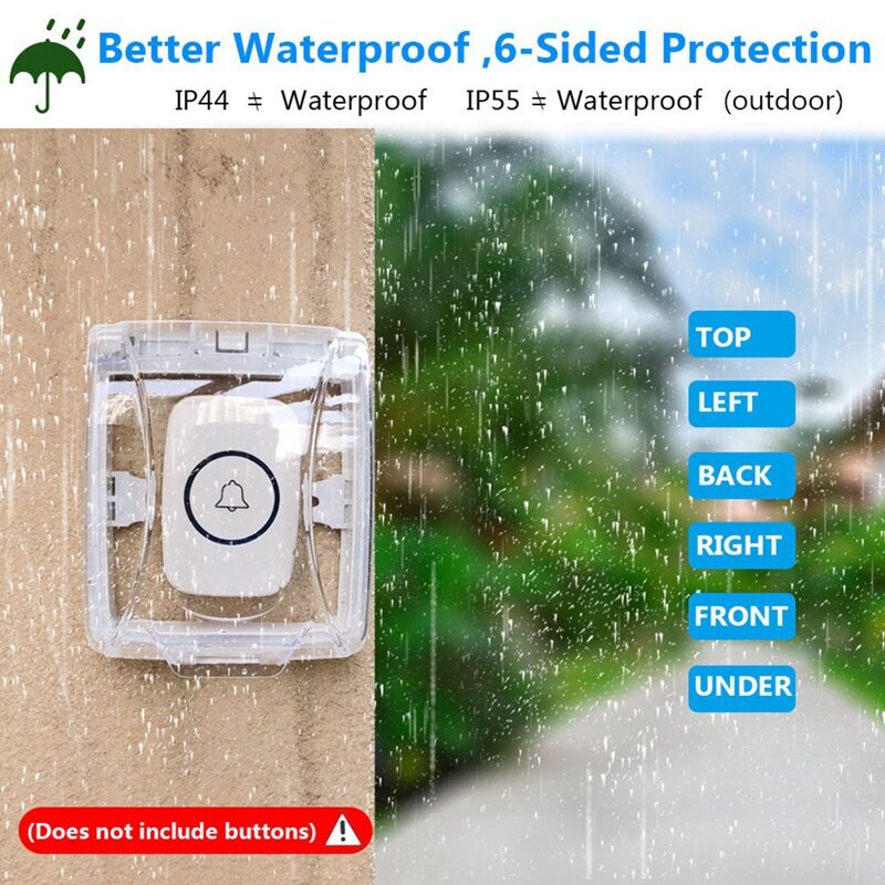 Doorbell Waterproof Cover Transparent Rainproof Cover Box Outdoor Suitable Button Waterproof Cover