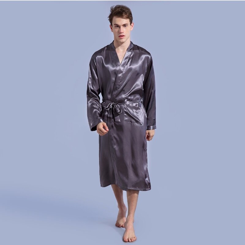 Халат для жениха, Эмуляция шелка, мягкая искусственная ночная рубашка для мужчин, кимоно с индивидуальным именем и датой, персонализированная для свадебной вечеринки