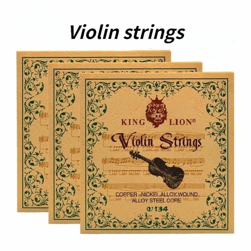 Núcleo de acero del Rey León, cuerda de violín, piezas de violín, juego de cuerdas de violín V134 de cobre blanco, bobinado de aleación, músico