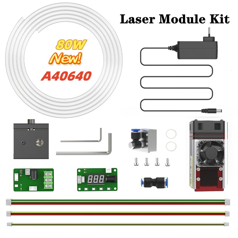 NEJE-módulo láser TTL A40640, Kit de módulo de cabezal láser de 80W, 450nm, luz azul, para máquina de grabado láser CNC, herramienta inteligente de corte de madera