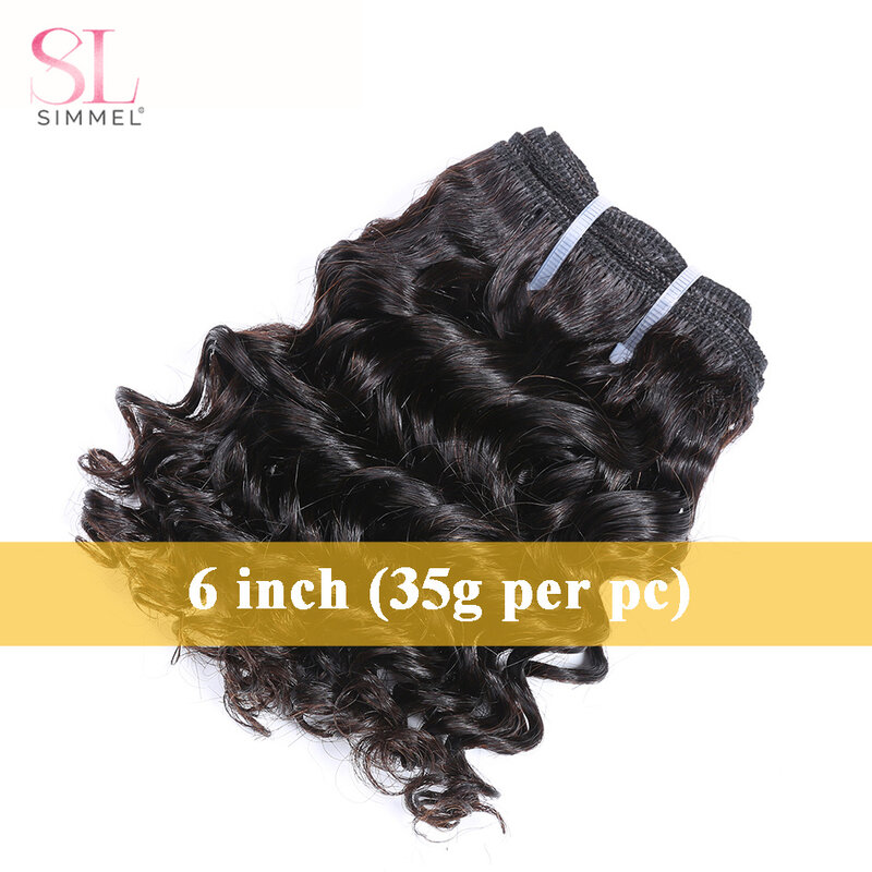 Бразильские человеческие волосы с глубокой волной, регулируемые вьющиеся накладные волосы для женщин, Короткие вьющиеся человеческие волосы, искусственные пряди волос 6 дюймов