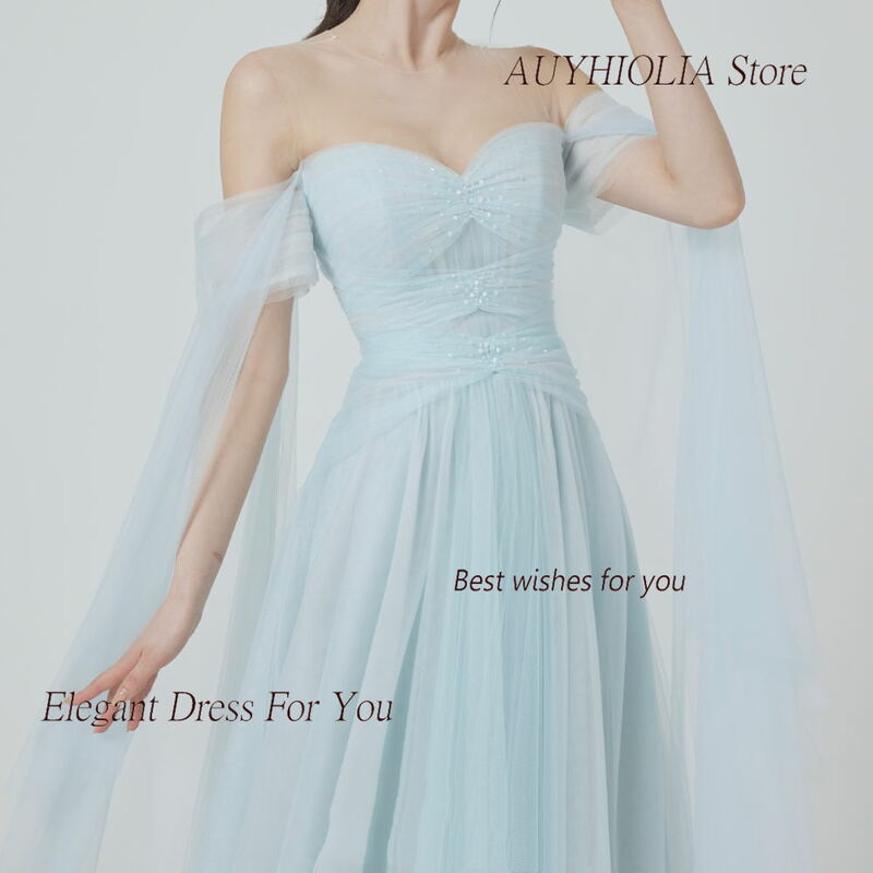 Vestido de noite A-Line de tule feminino, Vestido de cabeçada formal, personalizado, Elegante, Querida, Formal, Coreia, 2024n