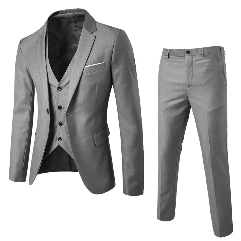 2 Anzüge elegante Jacken formelle Business Luxus volle Weste Hosen Mäntel klassische versand kostenfrei
