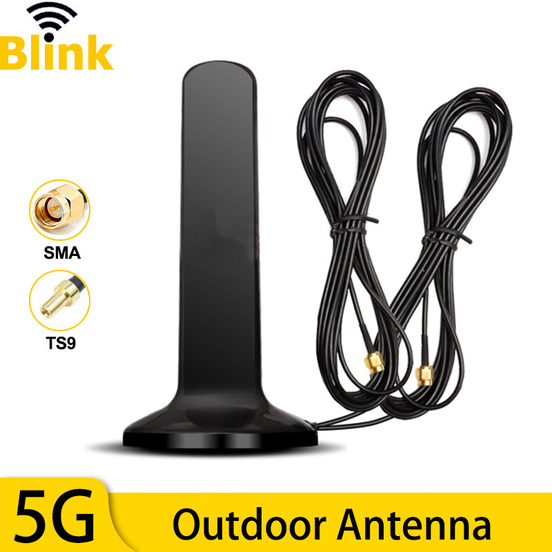 Antena de red móvil para exteriores, amplificador de señal de enrutador WiFi de 12DBI, 4G, 3G, GSM, Cable de extensión de Base magnética