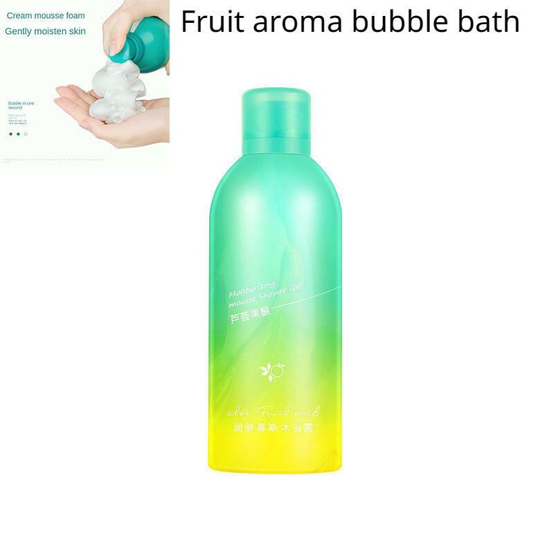 Aloe Vera frutas ácido hidratante mousse, fragrância gel de banho, refrescante, hidratação, perfume bolha, banho, verão