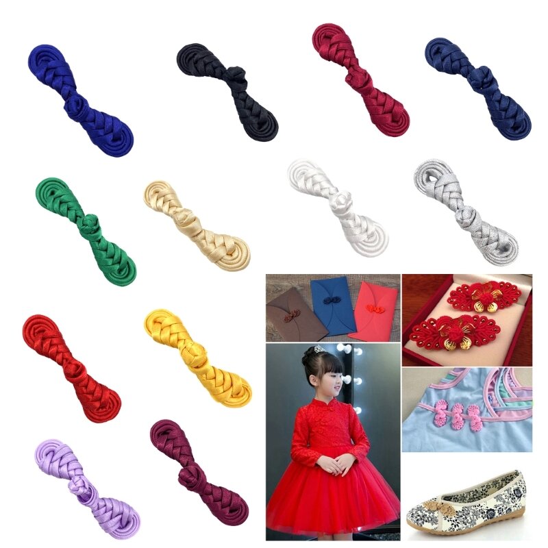 Botões nó forma pipa chinesa, acessórios costura decorativos para roupas chinesas