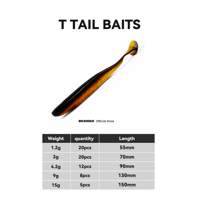 Bazooka Shad Worm Fishing Soft Lure Big Silicone 90 100mm Bait T Tail Easy Shiner Wobbler Swimbait Pesca trota luccio Bass Winter