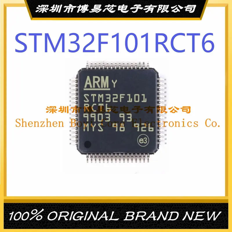 Original microcontrolador autêntico IC Chip, STM32F101RCT6, Pacote LQFP64, Brand New