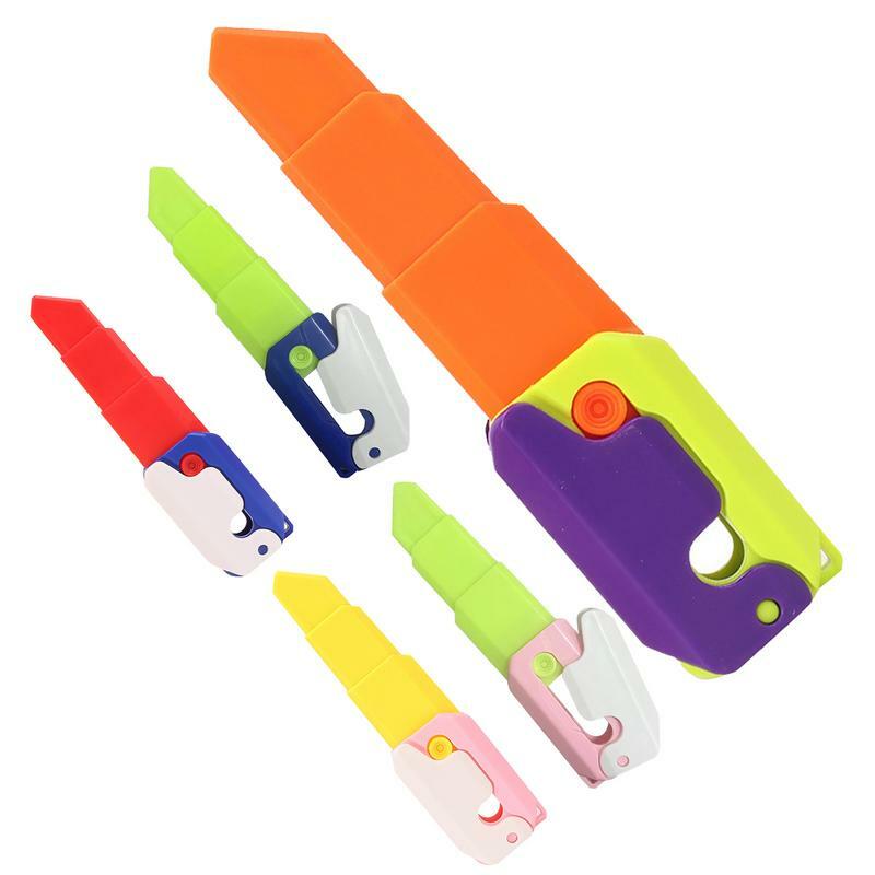 3D Printed Carrot Knife Telescopic Gravity Carrot Cutter Anxiety Stress Relief Toy Stocking Stuffers Sensory Toy Gift for Teens