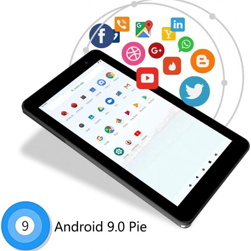 Tablet DTM7 dla dzieci 7 cali WiFi Android 9.0 czterordzeniowy 2GB RAM 16GB ROM podwójny aparat tablety 1024x600 IPS 3000MAh