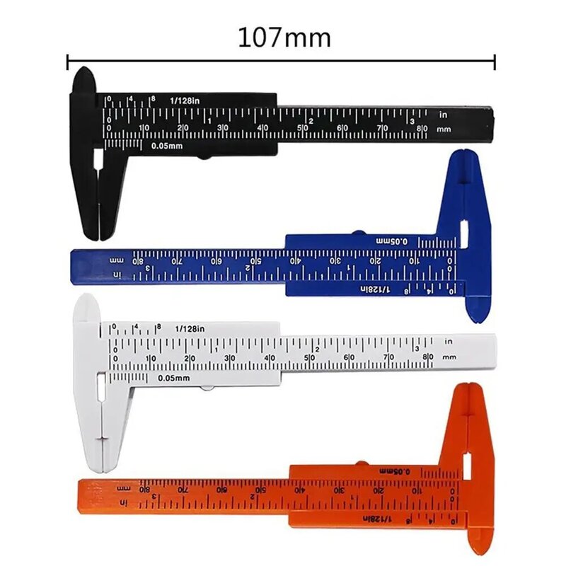 Instrumentos de medição do micrômetro do calibre da escala da regra plástica dobro do caliper de 0-80mm vernier para o trabalho da renovação da instalação