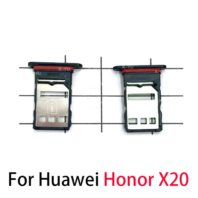 Suporte da bandeja do entalhe do cartão SIM, soquete do leitor de cartão, apto para Huawei Honor X9, X10, X20, X9A, X9B Max, 5G
