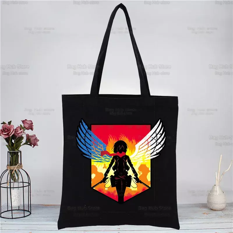 Mikasa Ackerman Custom Images Fashion Travel Canvas Bags Tote Bag Shopping Original Design Grocery Bag Pures Shopper