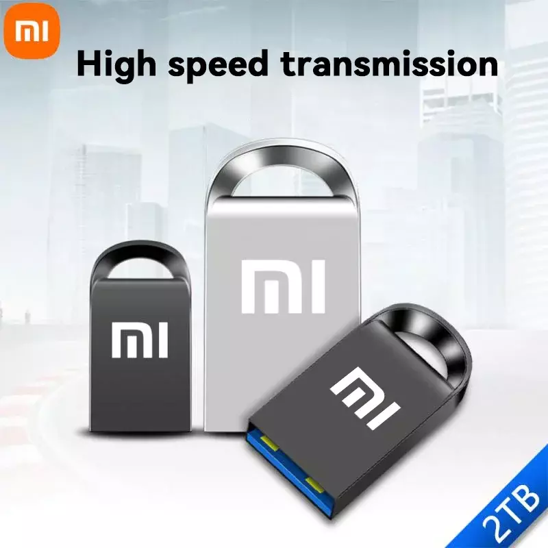 Xiaomi-Mini USB Portátil Impermeável Memória Flash Drive, Pen Drive de Metal, Transmissão de Alta Velocidade, U Disk, USB 3.0, 1TB, 512GB, 2TB