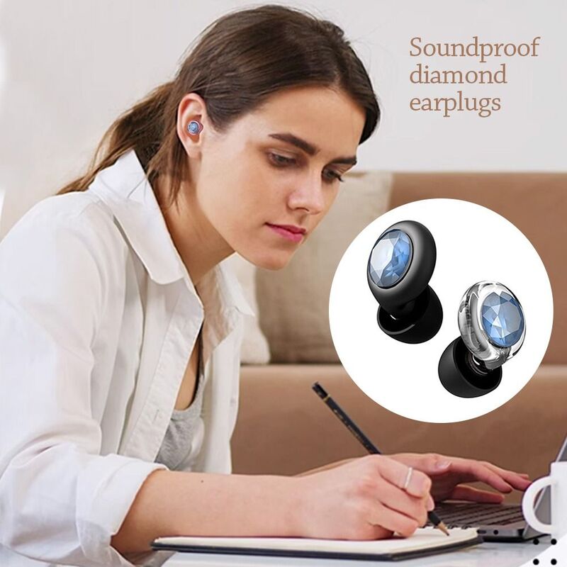 Bouchons d'oreille anti-bruit pour le sommeil, anti-bruit, silicone avec diamant, fournitures de réduction du bruit, antibruit, réutilisables