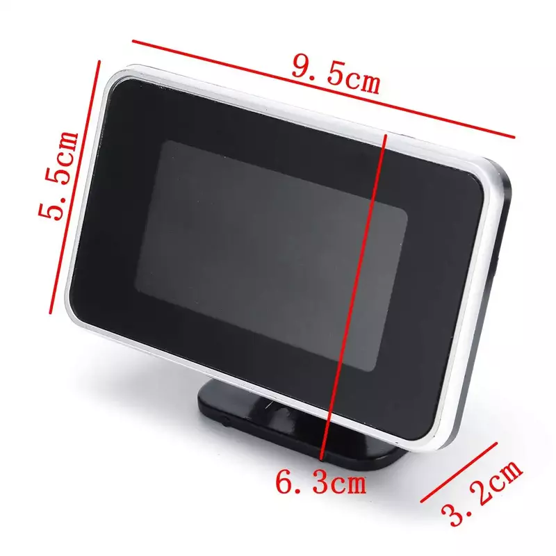 Pengukur tegangan tekanan air mobil, alat ukur tampilan Digital LCD 2in1 12V 24V dengan Alarm bel M10