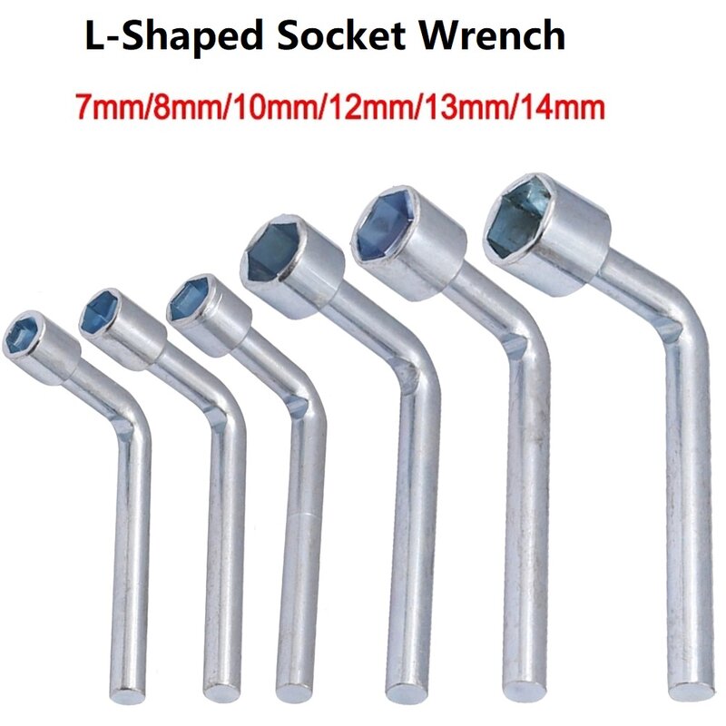 7/8/10/12/13/14mm L-Shaped Socket Wrench Hexagonal Wrench Multi Triangle Wrench Key Plumber Mini Socket Wrench Hand Tool Parts